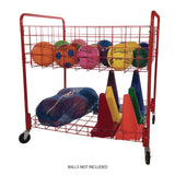 Champion Sports Back Ease Storage Cart, Metal, 176 lb Capacity, 30 x 43 x 45, Red (CSIOCLX) Each