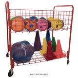 Champion Sports Back Ease Storage Cart, Metal, 176 lb Capacity, 30 x 43 x 45, Red (CSIOCLX) Each