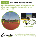 Champion Sports Tennis Net Set with 2 Rackets and 2 Tennis Balls (CSIPTNSET) Each