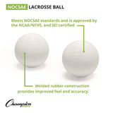 Champion Sports Lacrosse Balls in a Bucket, 11" x 11" Bucket with 36 White Rubber Balls (CSILBWN36) Each