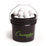 Champion Sports Lacrosse Balls in a Bucket, 11" x 11" Bucket with 36 White Rubber Balls (CSILBWN36) Each