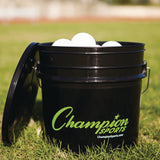 Champion Sports Lacrosse Balls in a Bucket, 11" x 11" Bucket with 36 White Rubber Balls (CSILBWN36) Each