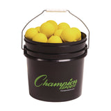Champion Sports Lacrosse Balls in a Bucket, 11" x 11" Bucket with 36 Yellow Rubber Balls (CSILBYN36) Each