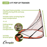 Champion Sports Lacrosse Pop Up Target Trainer, 4 ft x 4 ft (CSILG44) Each