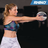 Champion Sports Rhino Leather Medicine Ball, 22 lb, Black/White (CSIMB23) Each