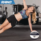 Champion Sports Rhino Leather Medicine Ball, 22 lb, Black/White (CSIMB23) Each