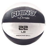 Champion Sports Rhino Leather Medicine Ball, 22 lb, Black/White (CSIMB23) Each
