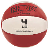 Champion Sports Rhino Leather Medicine Ball, 4 lb, Red/White (CSIMB4) Each