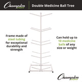 Champion Sports Double Medicine Ball Tree, 12" x 23" x 51", White (CSIMBR2) Each