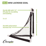 Champion Sports Mini Lacrosse Goal, 3 ft x 3 ft, 1.5" dia Frame (CSIMLG) Each