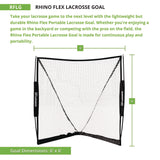 Champion Sports Rhino Flex Lacrosse Goal, 6 ft x 6 ft, 1" dia Frame (CSIRFLG) Each