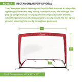 Champion Sports Rectangular Pop-Up Goal, 48" x 37" (CSIRG4837) Each