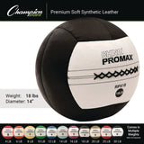 Champion Sports Rhino Promax Medicine Ball, 18 lb, Black (CSIRPX18) Each