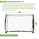 Champion Sports Rhino Soccer Goal, 48" x 72" (CSIRSG46) Each