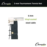Champion Sports Tournament Tennis Net, 3 mm Braided Polyethylene, 42 ft x 3.5 ft, (CSIT100) Each