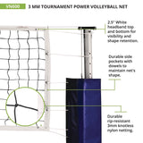 Champion Sports Tournament Power Volleyball Net, 32 ft x 3 ft (CSIVN600) Each