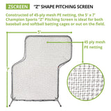 Champion Sports Z Pitching Screen, 7 ft x 5 ft (CSIZSCREEN) Each