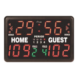 Champion Sports Tabletop Indoor Electronic Scoreboard, 24" x 16" x 10", Black Face, Red/Green/Yellow Graphics (CSIT90) Each