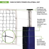 Champion Sports Olympic Power Volleyball Net, 32 ft x 3 ft (CSIVN700) Each