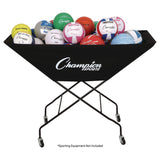 Champion Sports Pro Collapsible Volleyball Cart, 23" x 55" x 41", Black (CSIVCPRO) Each
