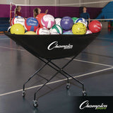 Champion Sports Pro Collapsible Volleyball Cart, 23" x 55" x 41", Black (CSIVCPRO) Each