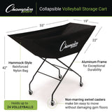 Champion Sports Pro Collapsible Volleyball Cart, 23" x 55" x 41", Black (CSIVCPRO) Each