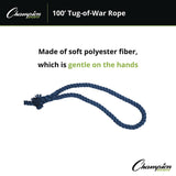 Champion Sports Tug-of-War Rope, 100 ft, 1" dia (CSITWR100) Each