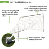Champion Sports Easy Fold Soccer Goal, 6 ft x 3 ft, 1.25" dia Frame (CSISG63) Each