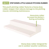 Champion Sports Step Down Youth Pitching Rubber, 18" x 4" (CSIBH72) Each