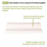 Champion Sports Step Down Youth Pitching Rubber, 18" x 4" (CSIBH72) Each