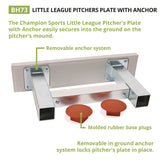 Champion Sports Youth Pitcher's Plate with Anchor, 18" x 4" (CSIBH73) Each