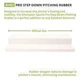 Champion Sports Pro Step Down Pitching Rubber, 24" x 6" (CSIBH82) Each