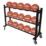 Champion Sports Deluxe Heavy-Duty Basketball Cart, Metal, 220 lb Capacity, 16 x 50.75 x 34.75, Black (CSIBKCART) Each