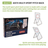 Champion Sports Multi-Sport Pitch Back Screen, 72" x 42", 1.25" dia frame (CSIBN4272) Each