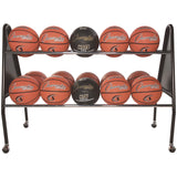 Champion Sports Heavy-Duty Ball Cart, Metal, 132 lb Capacity, 18 x 51 x 38, Black (CSIBRC15) Each