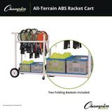 Champion Sports All-Terrain ABS Racket Cart, 20" Wide x 33" Long, White (CSIATRCT) Each