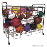 Champion Sports Portable Ball Locker, Metal, 176 lb Capacity, 24 x 41 x 36, Chrome (CSIBCX) Each