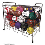 Champion Sports Portable Ball Locker, Metal, 176 lb Capacity, 24 x 41 x 36, Chrome (CSIBCX) Each