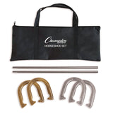 Champion Sports Steel Horseshoe Set, (4) Horseshoes/(2) 24" Stakes/Nylon Carry Bag (CSIIHS100) Each