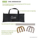 Champion Sports Steel Horseshoe Set, (4) Horseshoes/(2) 24" Stakes/Nylon Carry Bag (CSIIHS100) Each