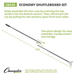 Champion Sports Blacktop Shuffleboard Set, (2) Two-Piece 51" Cues/(8) Discs/Sidewalk Chalk (CSISBA30) Each