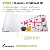 Champion Sports Blacktop Shuffleboard Set, (2) Two-Piece 51" Cues/(8) Discs/Sidewalk Chalk (CSISBA30) Each