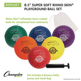 Champion Sports Rhino Soft Playground Ball Set, 8.5" Diameter, Assorted Colors, 6/Set (CSIRSPGSET) Each