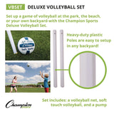 Champion Sports Deluxe Volleyball Set, Official-Size Volleyball, Volleyball Net (CSIVBSET) Each