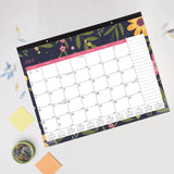 Blueline® Academic 18-Month Desk Pad Calendar, Floral Artwork, 22 x 17, White/Multicolor Sheets, Black Headband, July 2025 to Dec 2026 (REDCA1716BD) Each