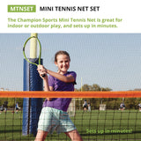 Champion Sports Mini Tennis Net Set, 2.8 ft x 10 ft (CSIMTNSET) Each