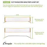 Champion Sports Rhino Port-A-Net Set, 33" to 63" x 120" (CSIPA10SET) Each