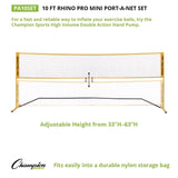 Champion Sports Rhino Port-A-Net Set, 33" to 63" x 120" (CSIPA10SET) Each