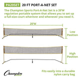 Champion Sports Rhino Port-A-Net Set, 36" to 60" x 240" (CSIPA20SET) Each