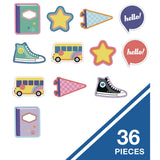 Carson-Dellosa Education Assorted Colorful Cut-Outs, 36-Piece Set, We Stick Together: Hello School, 6" x 6", Multicolor (CDP120652) Each